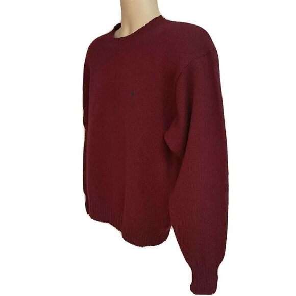 Vintage Polo Ralph Lauren Mens Wool Pullover Sweater Large Stretch Unisex Logo - Picture 1 of 9